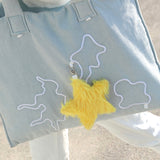 “Biggie Boogie” Puffed Denim Tote Bag