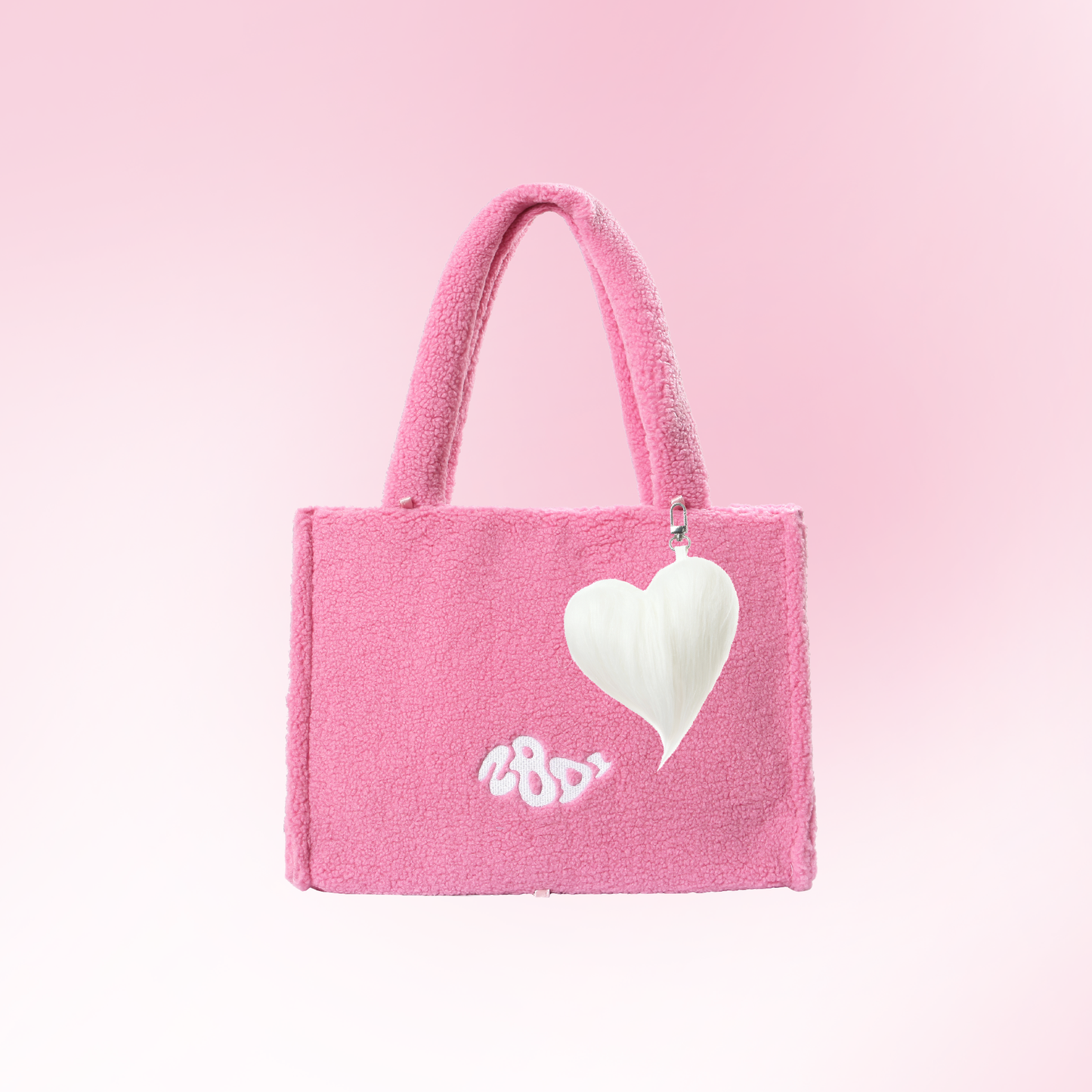 Pink Double-sided Bag + White Bag Charm