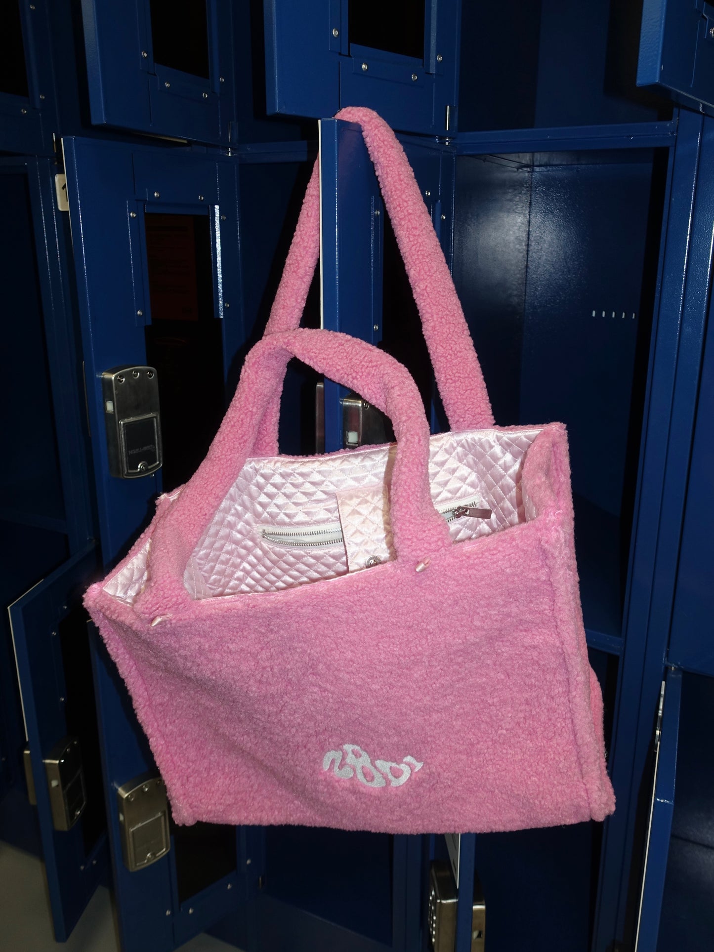 "Loop the Loop" Pink Furry Two Sided Tote Bag