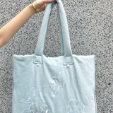 “Biggie Boogie” Puffed Denim Tote Bag