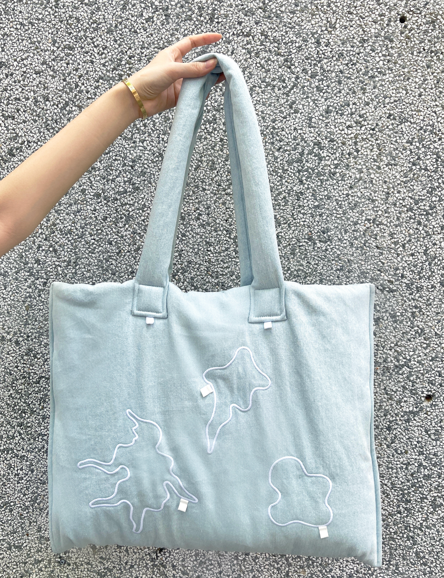 “Biggie Boogie” Puffed Denim Tote Bag