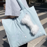 “Biggie Boogie” Puffed Denim Tote Bag